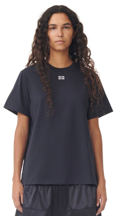 Basic Jersey Rhinestone Relaxed T-shirt, Phantom