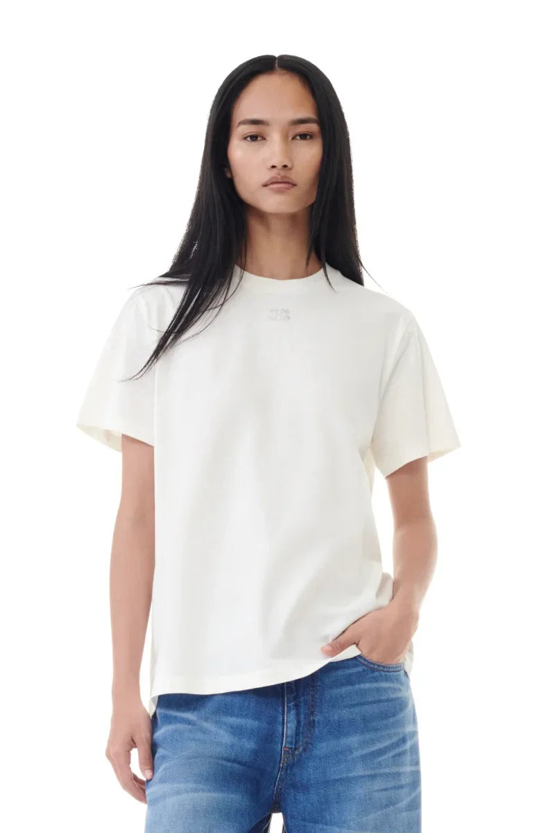 Basic Jersey Rhinestone Relaxed T-shirt, Erget