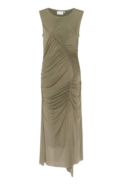 Messi Long Dress, Stone Gray