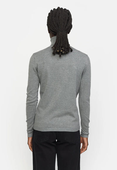 Marla Rollneck Knit, Medium Grey Melange