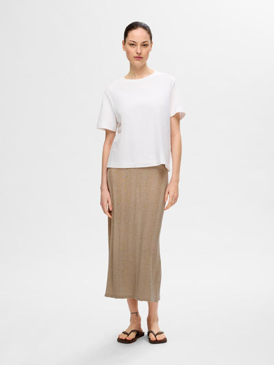 Hanna Long Knit Skirt, Humus