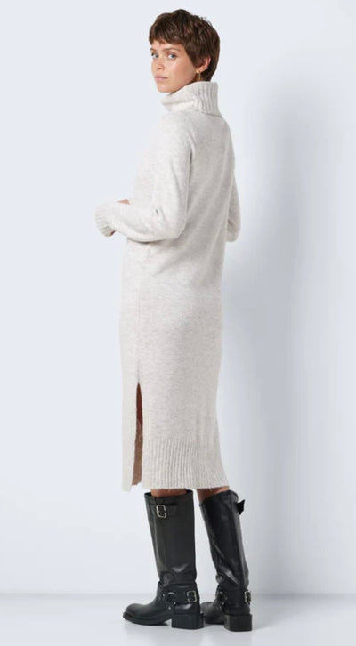 Viola LS Rollneck Knit dress, Eggnog