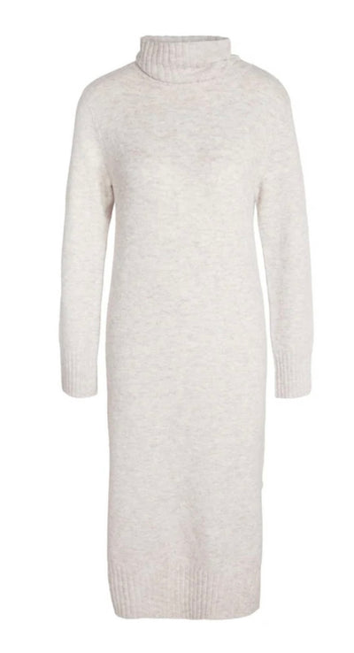 Viola LS Rollneck Knit dress, Eggnog