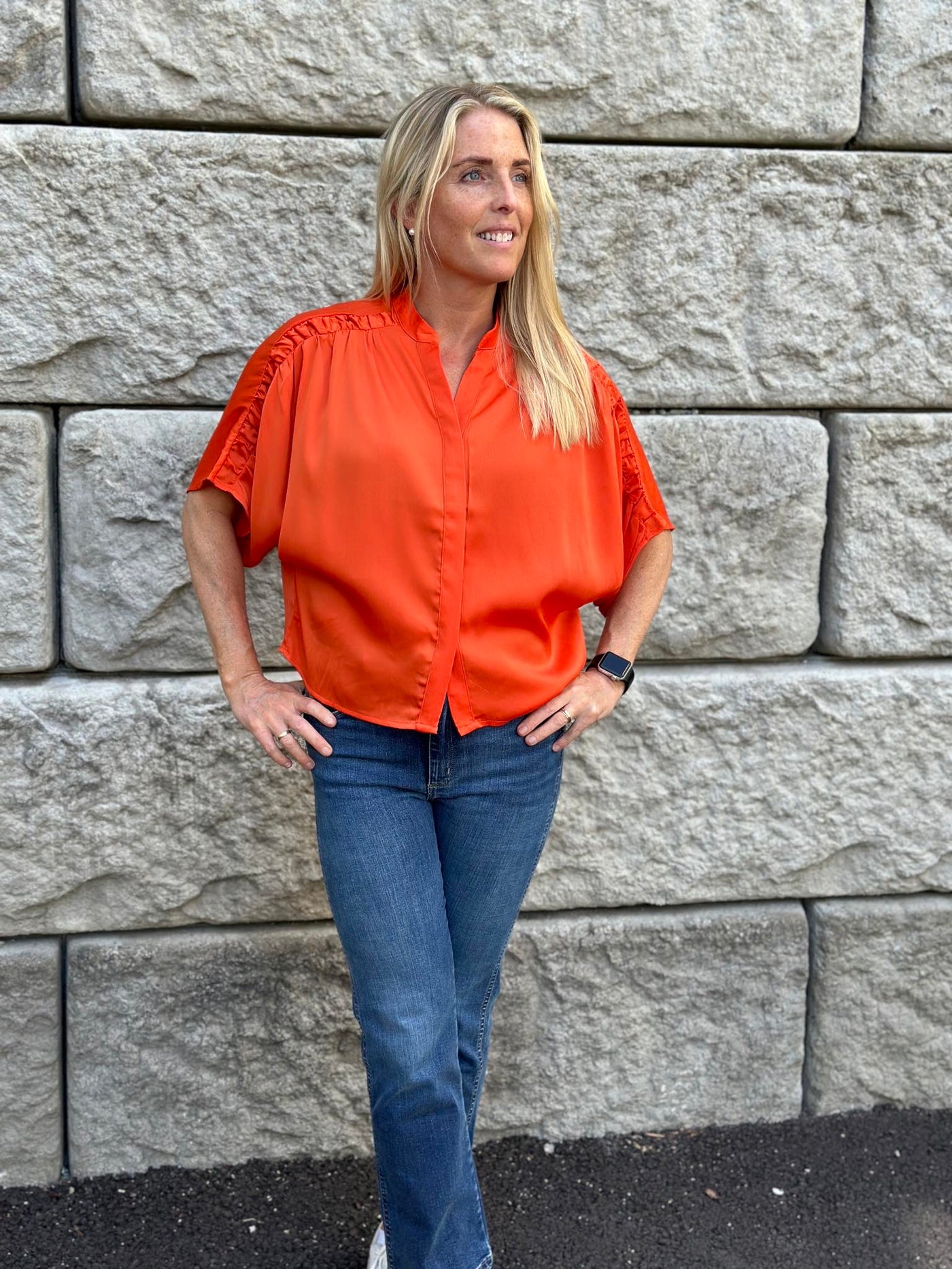 Diaz Blouse, Orange