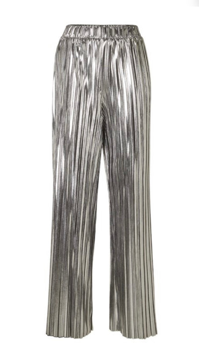 Naline Tinni Hw Relaxed Pant, Silver