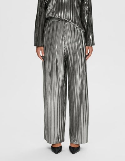 Naline Tinni Hw Relaxed Pant, Silver