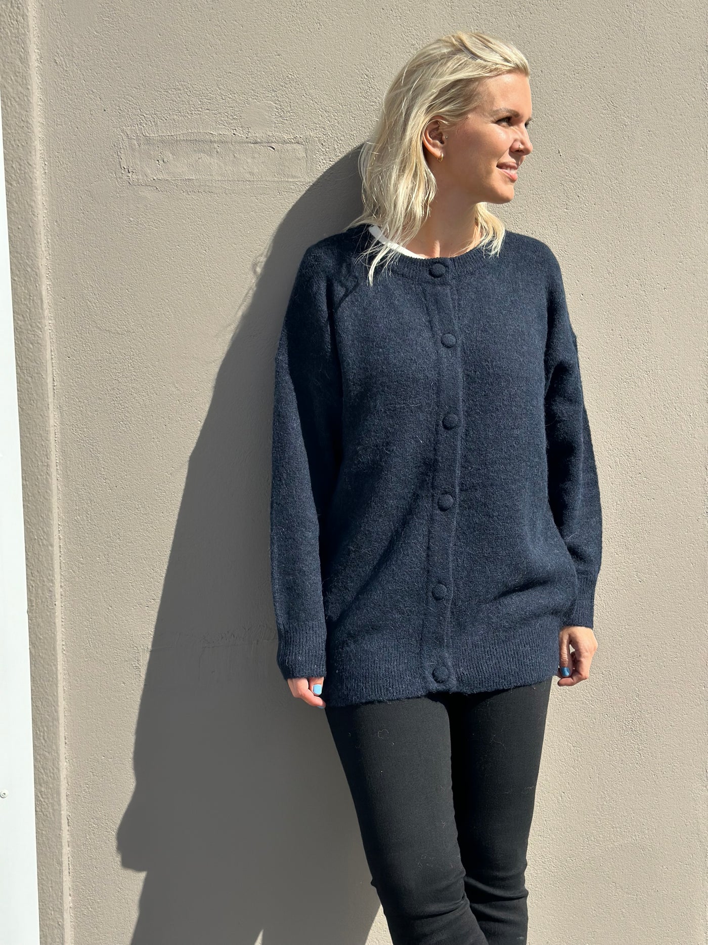 Sia Ras LS Long Cardigan, Dark Sapphire