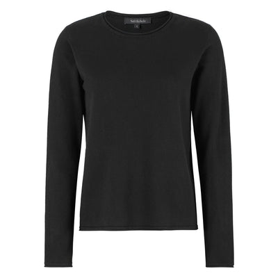 Marla O-neck Roll Edge Knit, Black