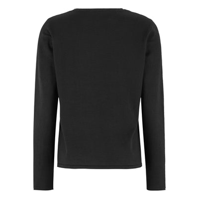 Marla O-neck Roll Edge Knit, Black