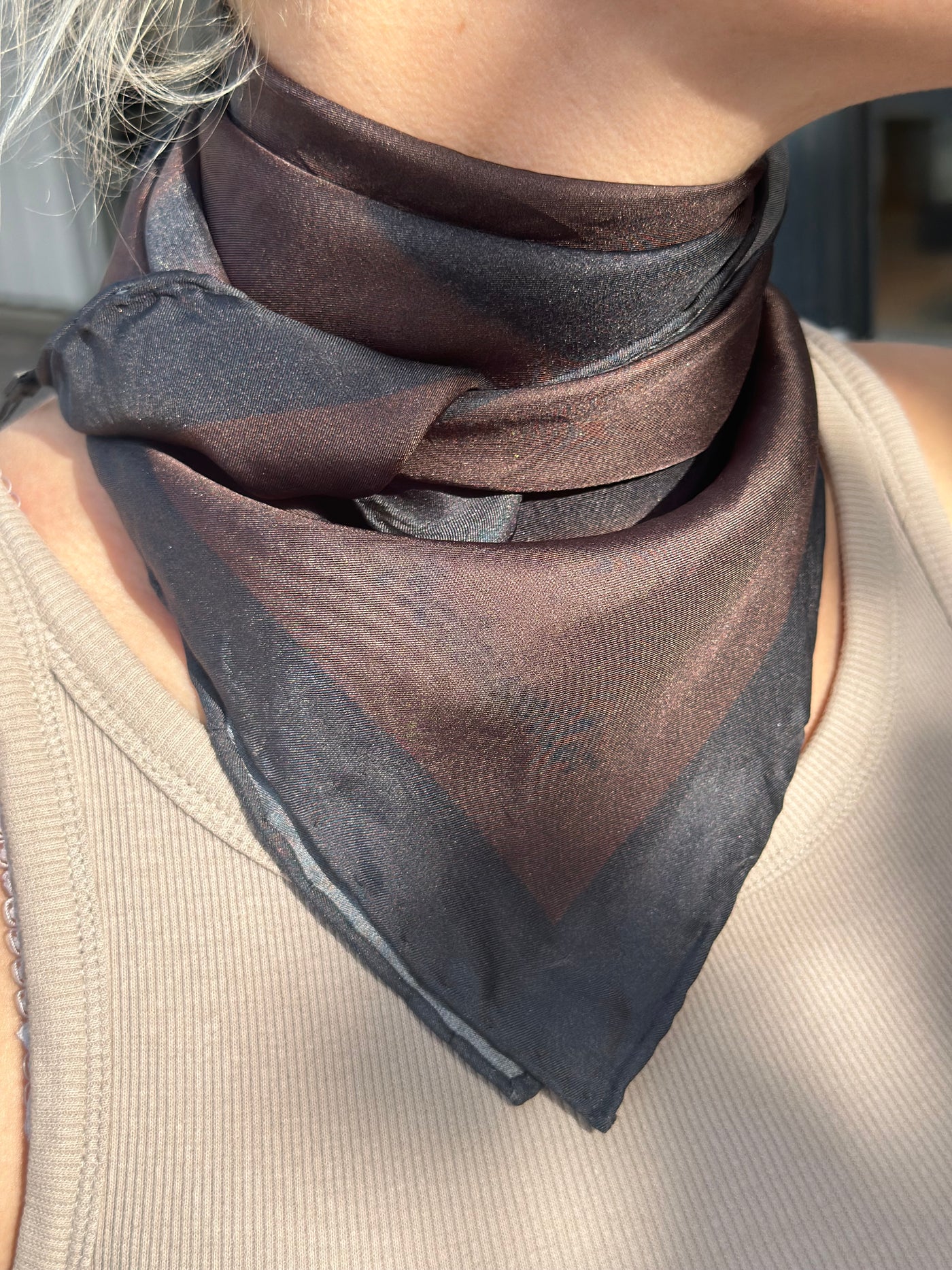 Fine Scarf Logo, Brown Mix