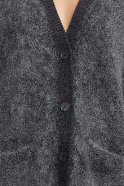 Maica Cardigan, Charcoal Melange