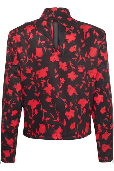 Dilara P Blouse, Red Shadow Flow