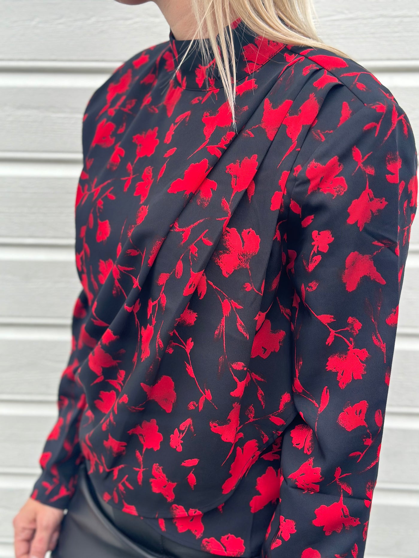 Dilara P Blouse, Red Shadow Flow