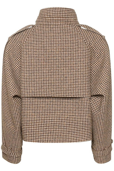 Avic Jacket, Brown/Black Houndstooth