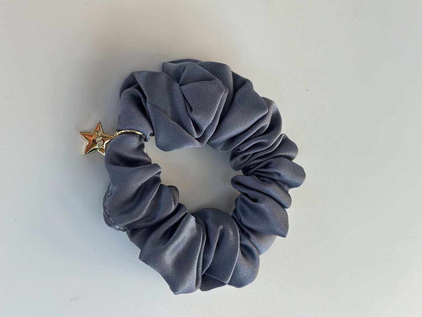 Satin Scrunchie, Steel Blue