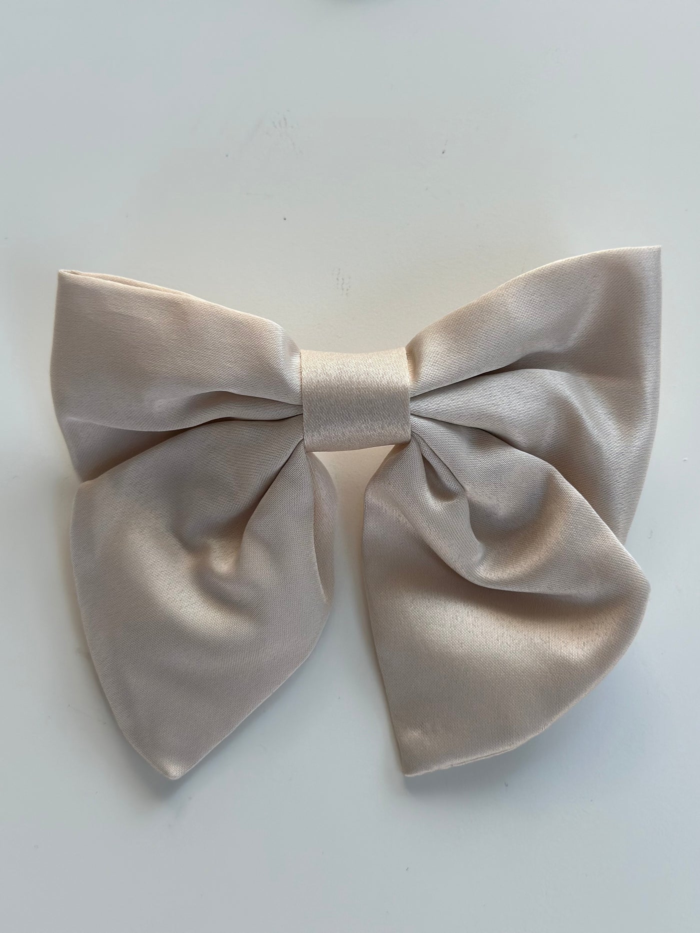 Satin Bow Hair Clip, Champagne