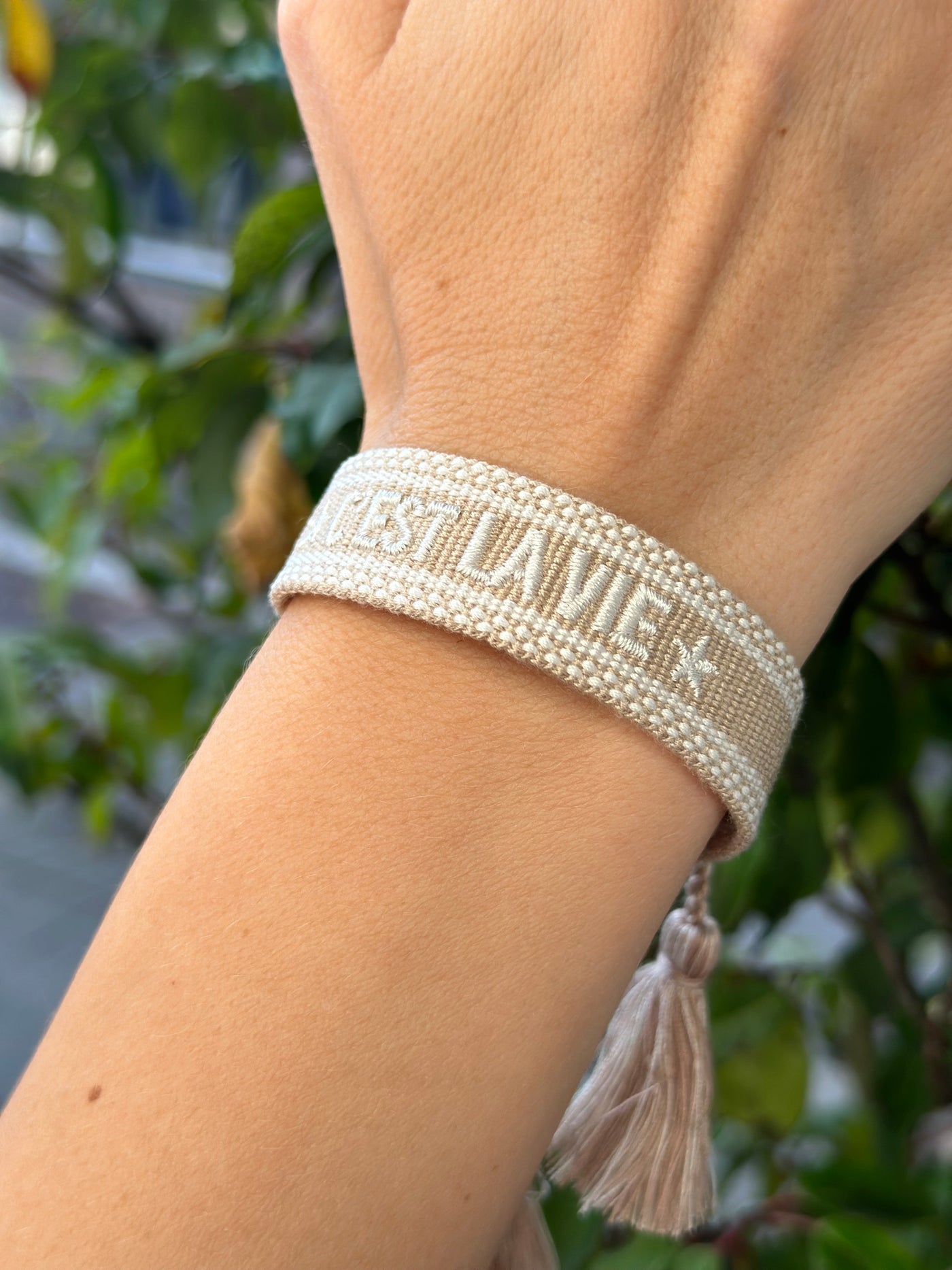 Woven Friendship Bracelet, "c'est la vie" Sand