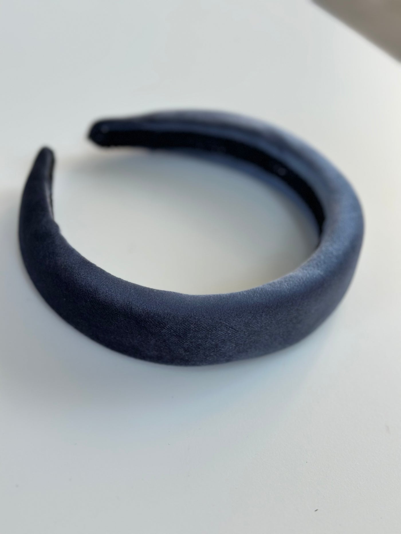 Velvet Hair Band Broad, Steel Blue