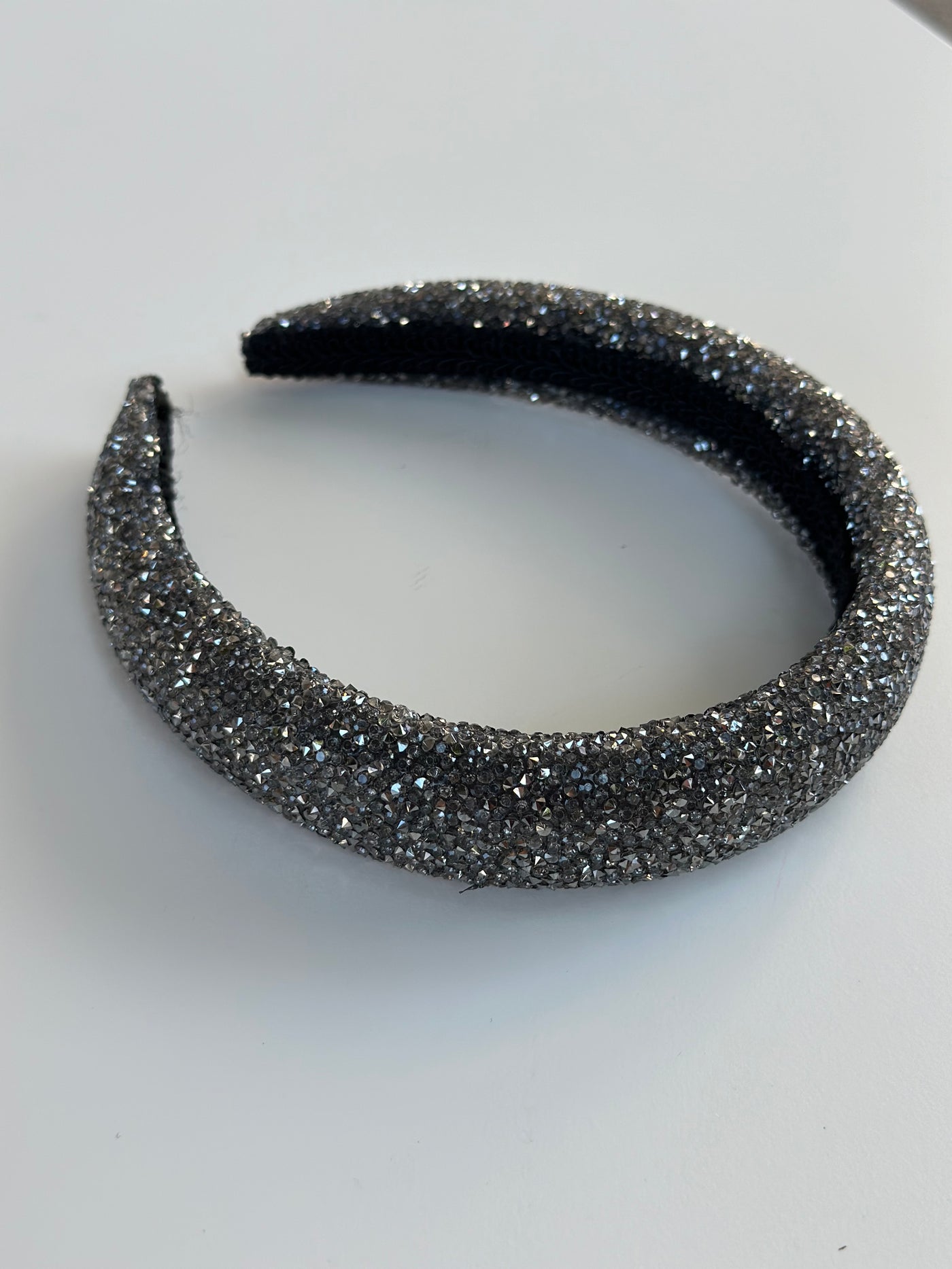 Crystal Hair Band Broad, Charcoal