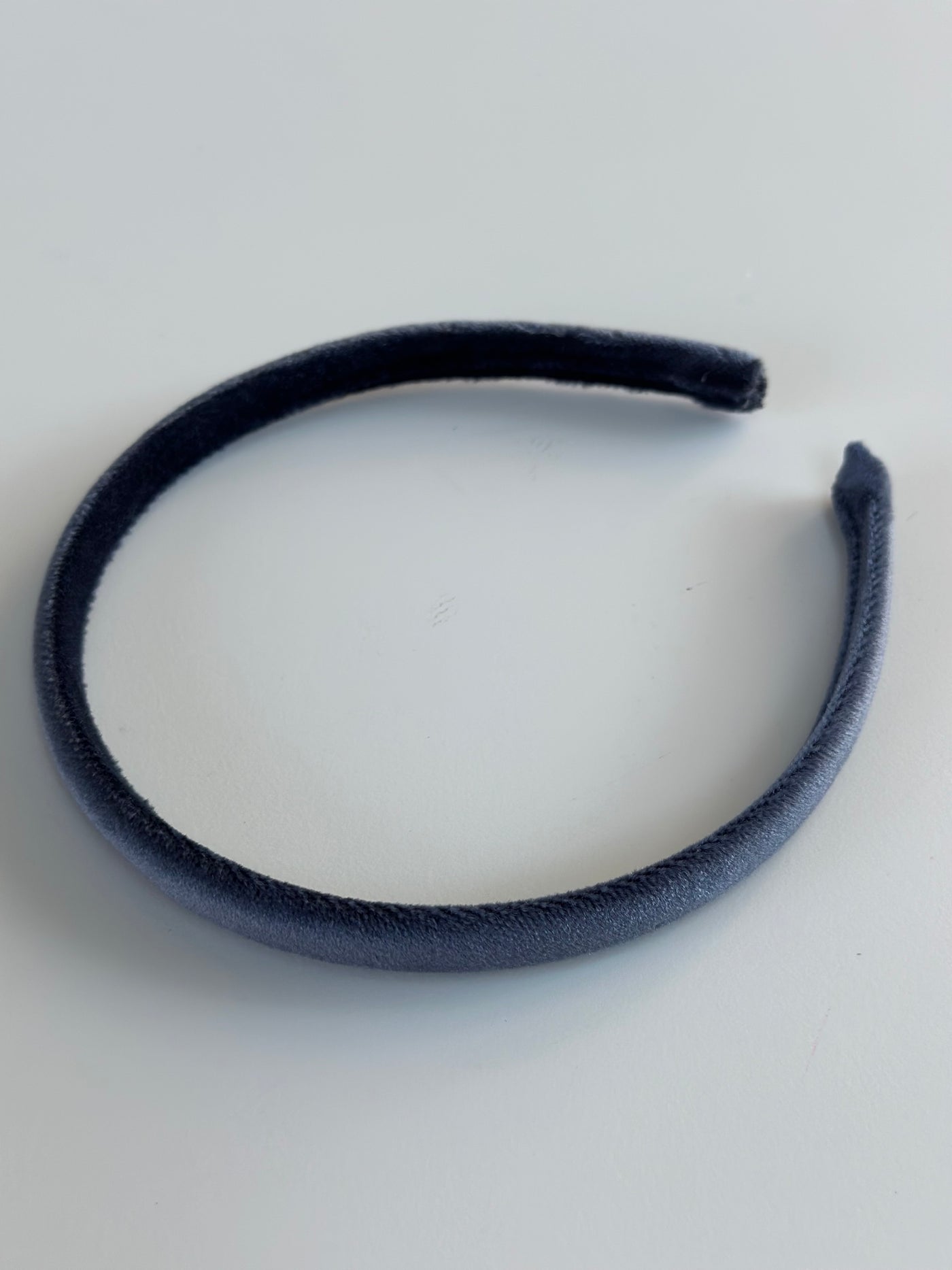 Velvet Hair Band Thin, Steel Blue