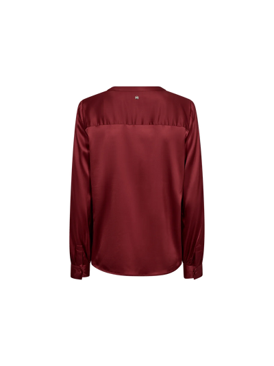 Enfa Satin Blouse, Garnet