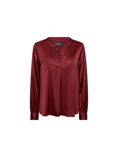 Enfa Satin Blouse, Garnet