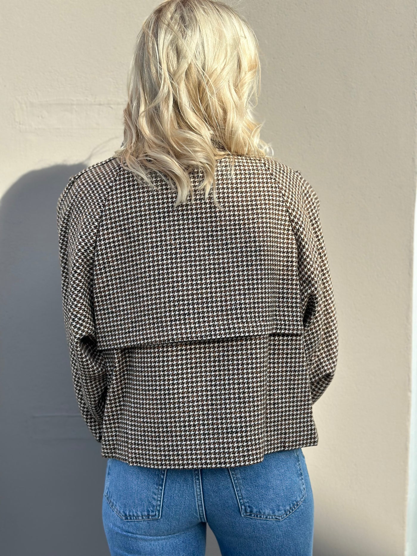 Avic Jacket, Brown/Black Houndstooth