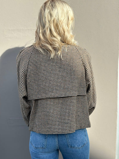 Avic Jacket, Brown/Black Houndstooth