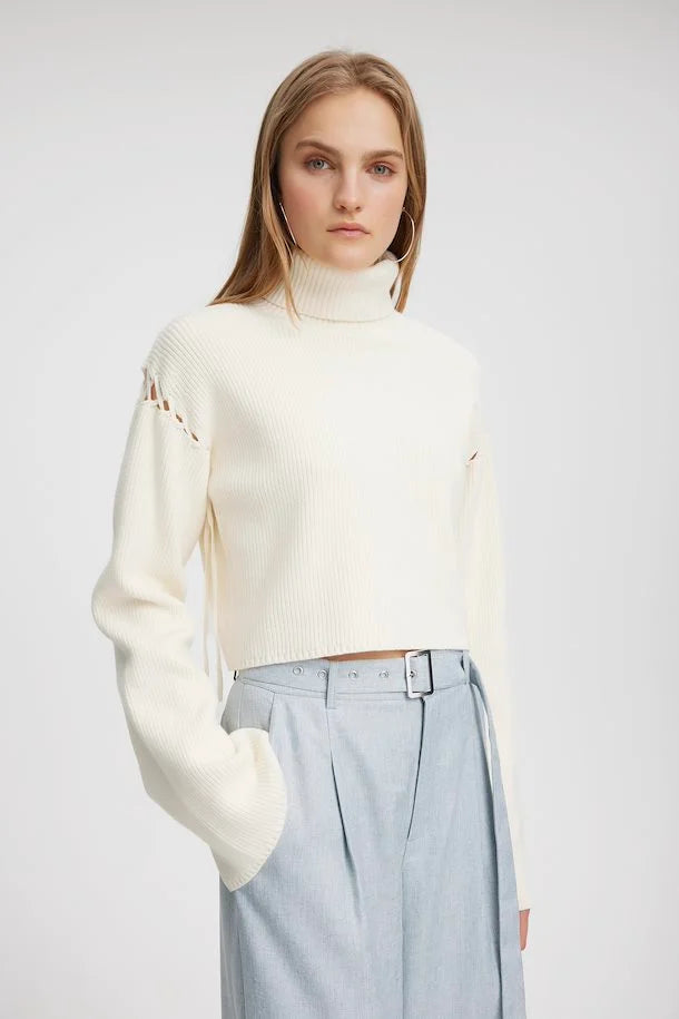 Georgia Cropped Rollneck, Egret