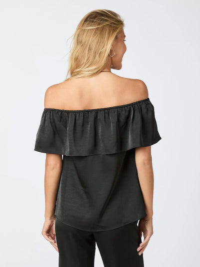 Kris Heavy Sateen Top, Black