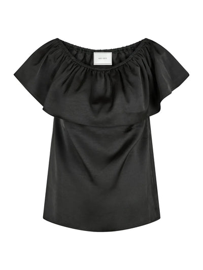 Kris Heavy Sateen Top, Black