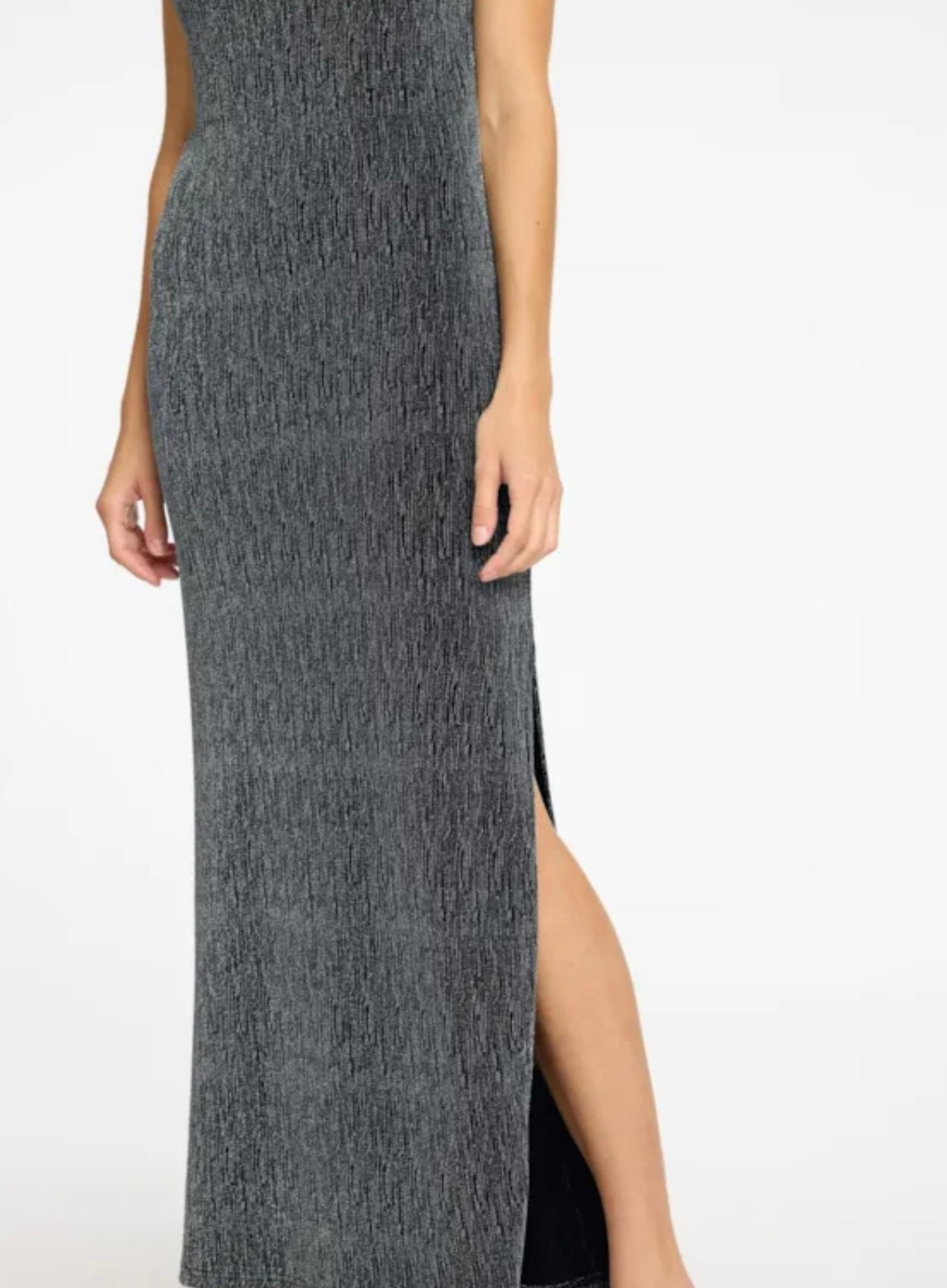 Anita Twisted Ankle Dress, Silver