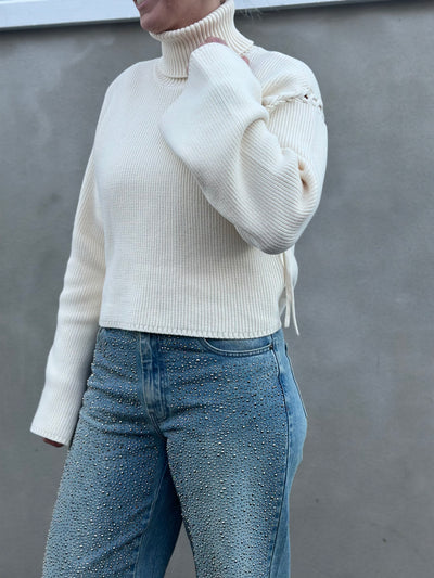 Georgia Cropped Rollneck, Egret