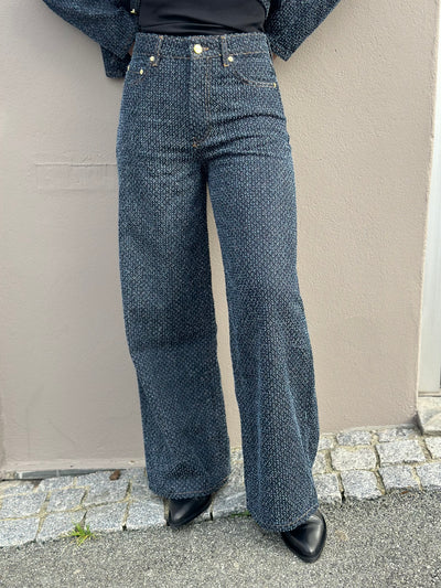 Fluffy Denim Wide Jeans, Rinse