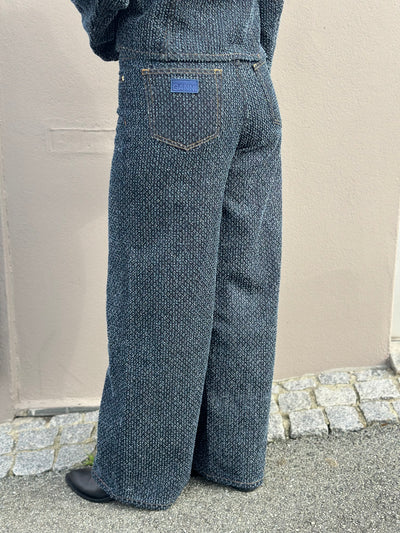 Fluffy Denim Wide Jeans, Rinse