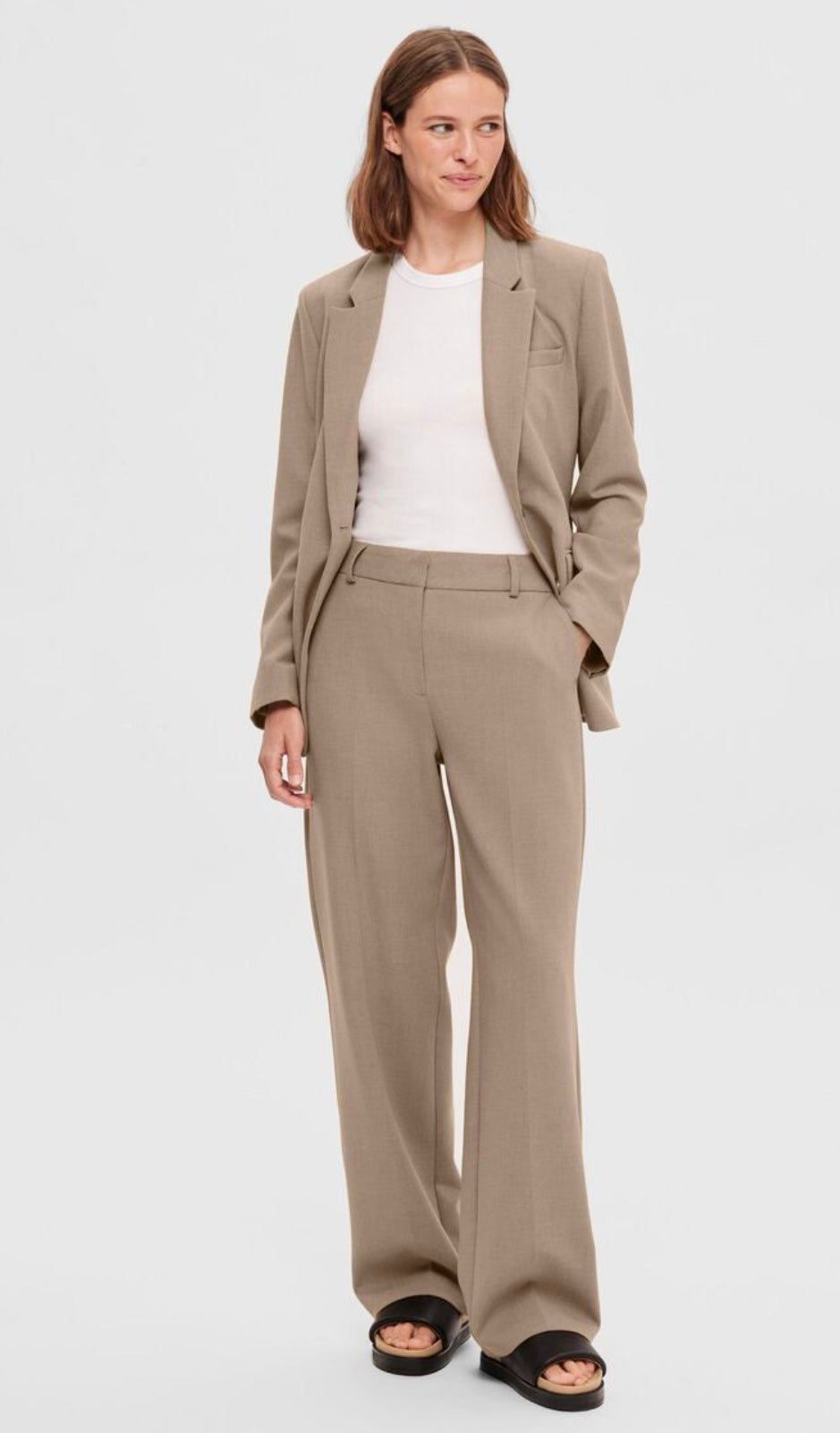 Rita-Ria MW Wide Pant, Camel lengde 32