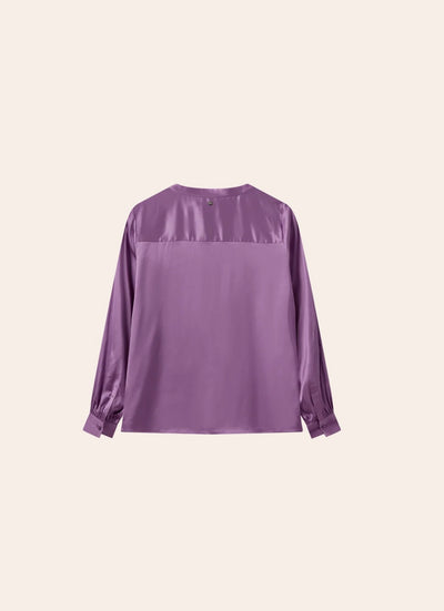 Enfa Satin Blouse, Iris Orchid