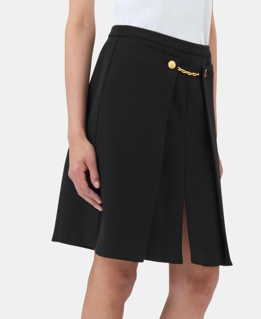 Light Twill Suiting Skirt, Black