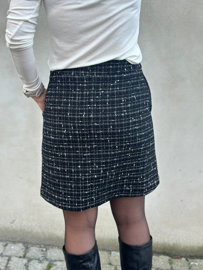 Wilma MW Mini Skirt, Black/Checks