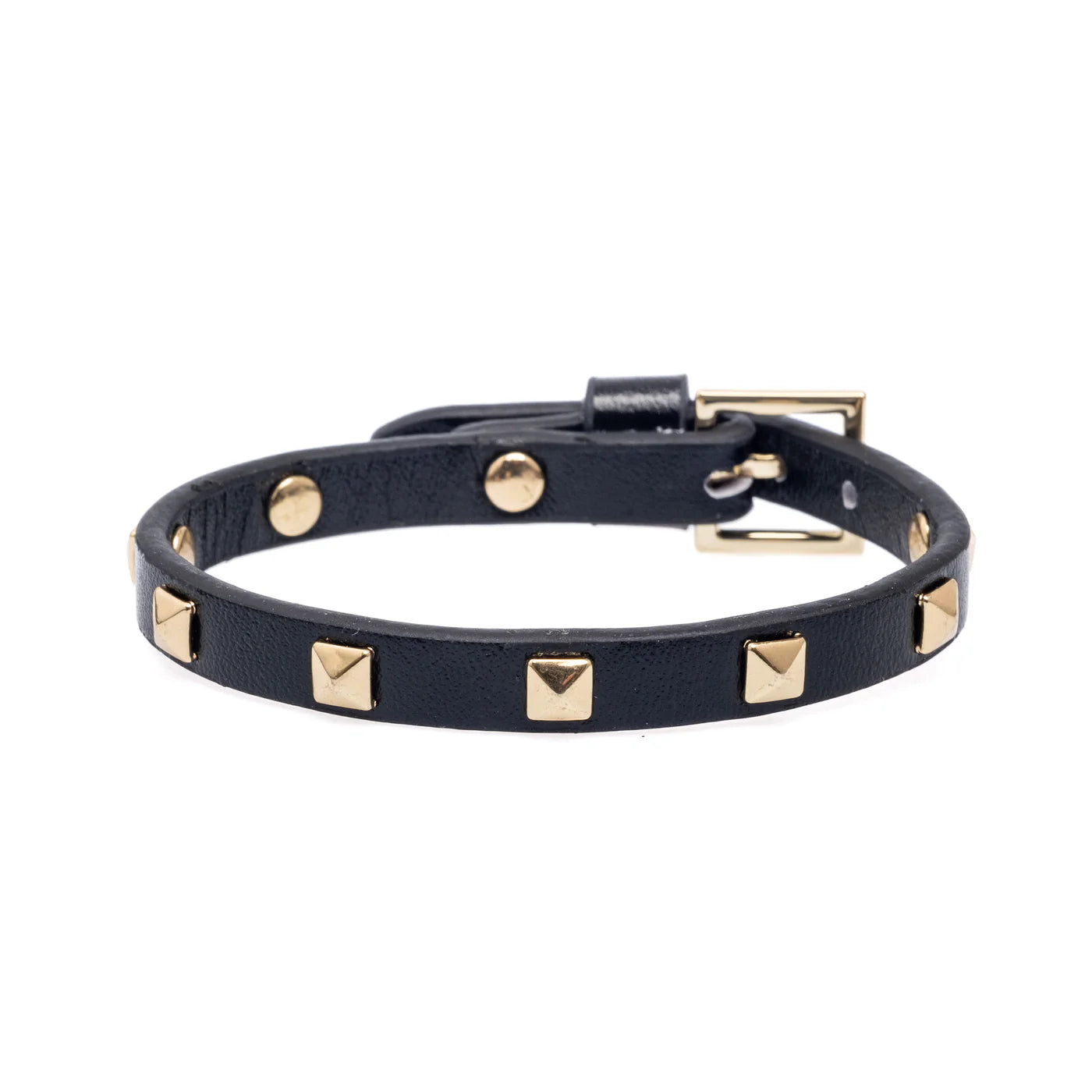 Leather Stud Bracelet Mini, Black