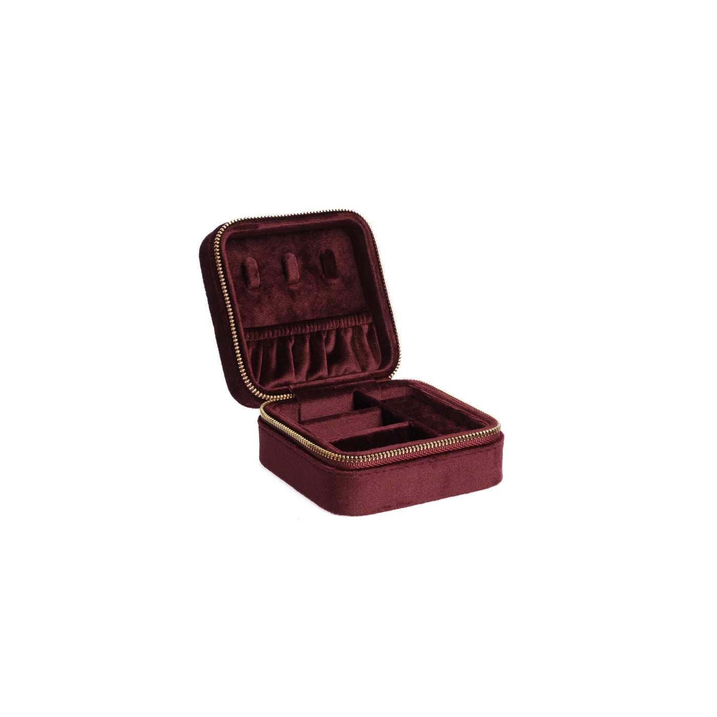 Velvet Jewellery Box Mini, Maroon