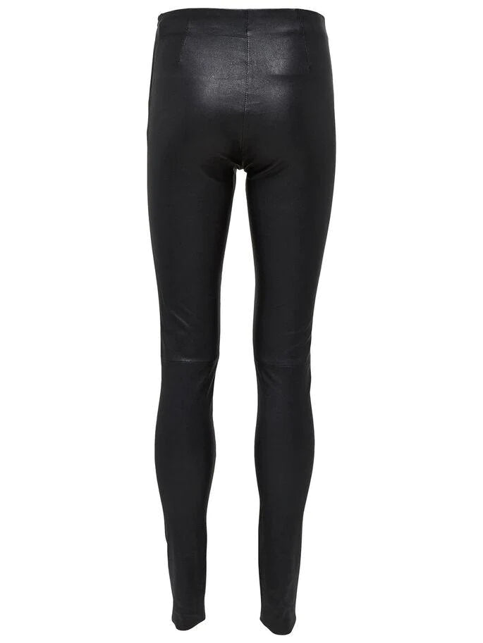 Sylvia MW Strech Leather Leggin, Black