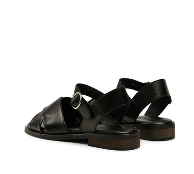 Linna Black Leather Sandal