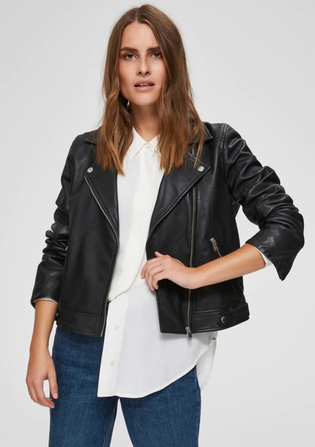 Katie Leather Jacket, Black