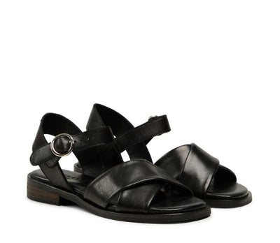 Linna Black Leather Sandal