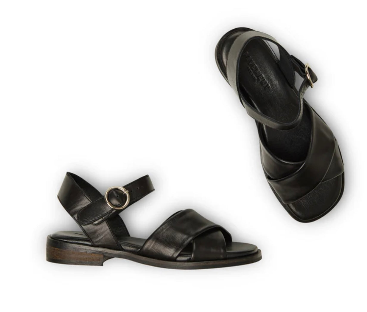 Linna Black Leather Sandal